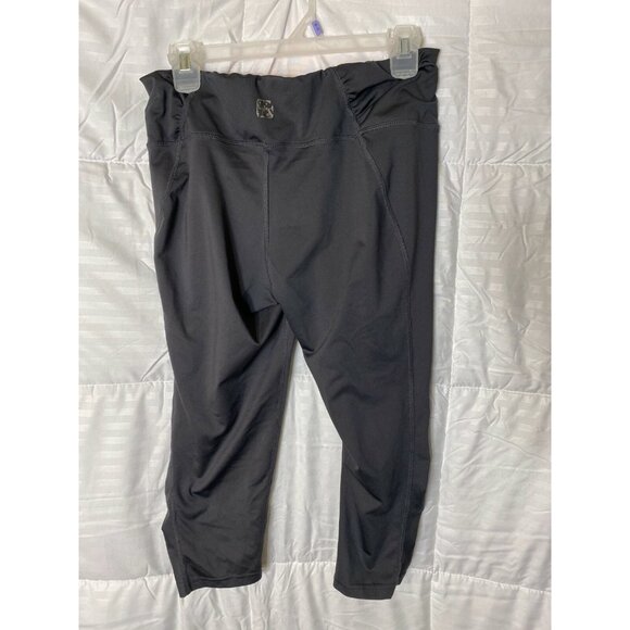 TANGERINE WOMENS GRAY STRETCH ACTIVEWEAR PANTS CAPRI CROPPED SIZE MEDIUM M - Picture 2 of 2